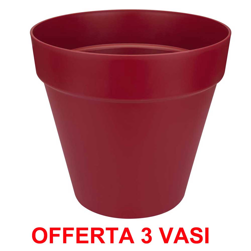OFFERTA 3 VASO LOFT URBAN ROUND 30 CRANBERRY RED