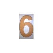 NUMERO SMALTATO 6 IN MATERIALE CERAMICO