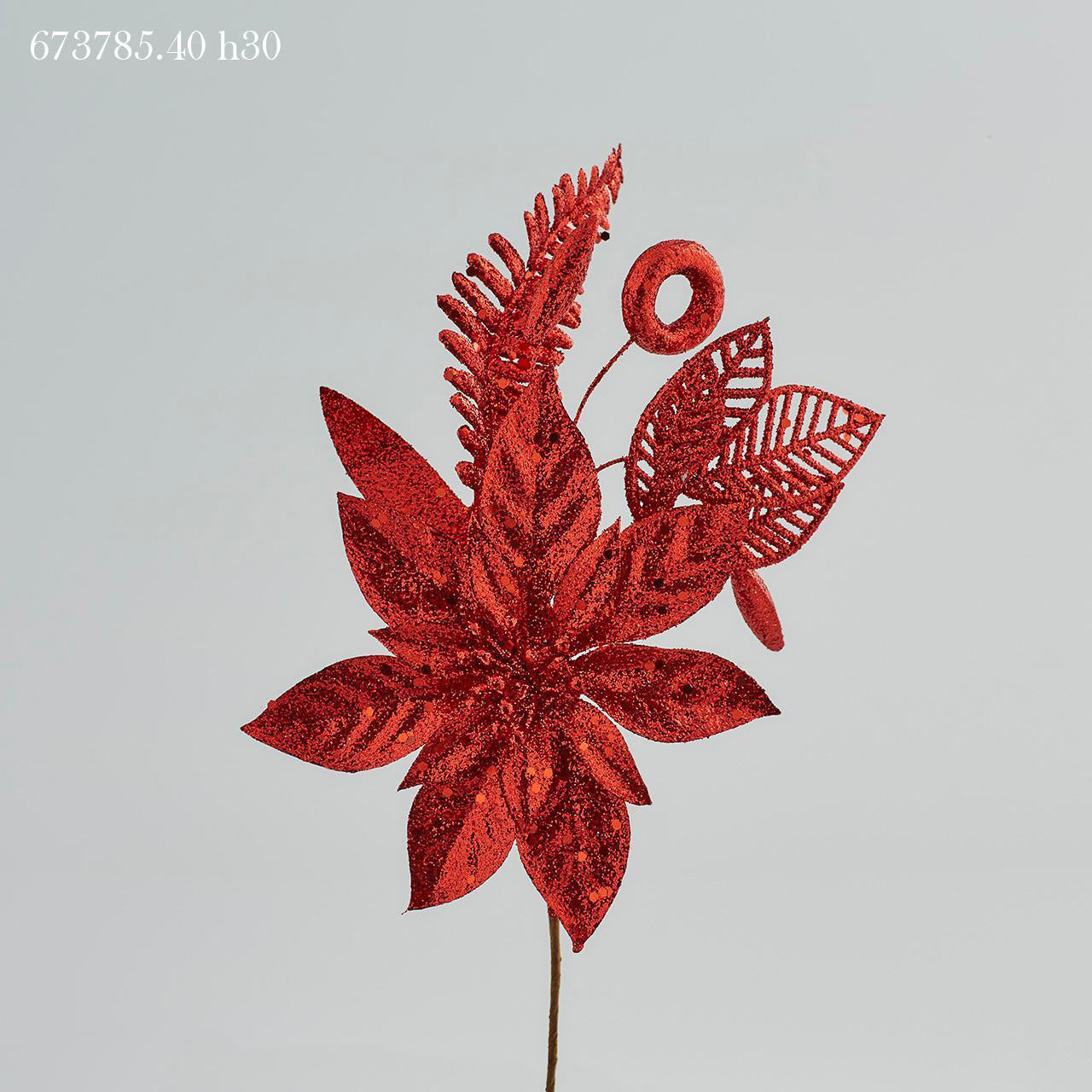 DECORAZIONE STELLA DI NATALE MIX 30CM ROSSO