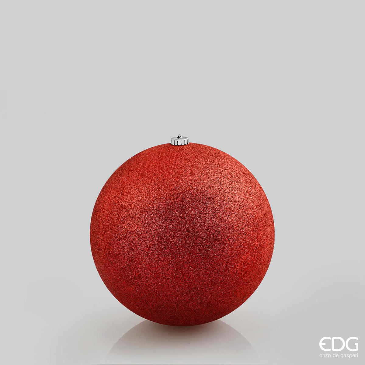 PALLINA POLY 15CM GLITTER ROSSO