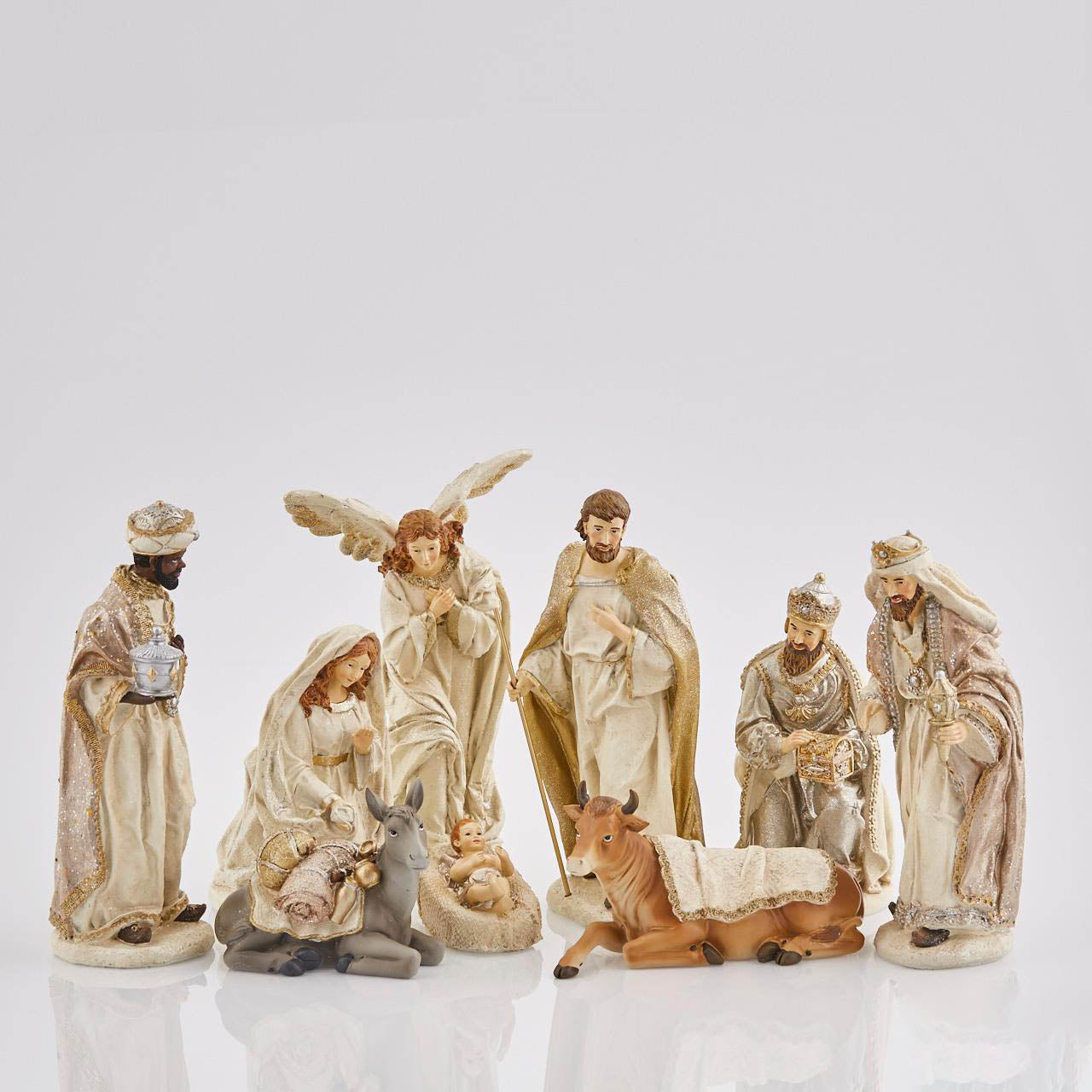 9 STATUINE NATIVITA' 30CM IN RESINA