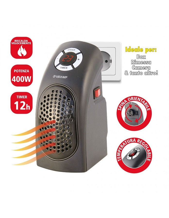 MINI STUFA PORTATILE 400W CON DISPLAY