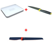OFFERTA TAGLIERE BIANCO 37,5CM + COLTELLO CHEFS + COLTELLO PER IL PANE