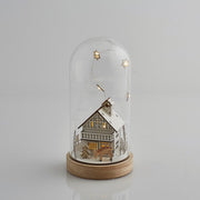 TECA CON CASA IN LEGNO CON LED H27X14CM