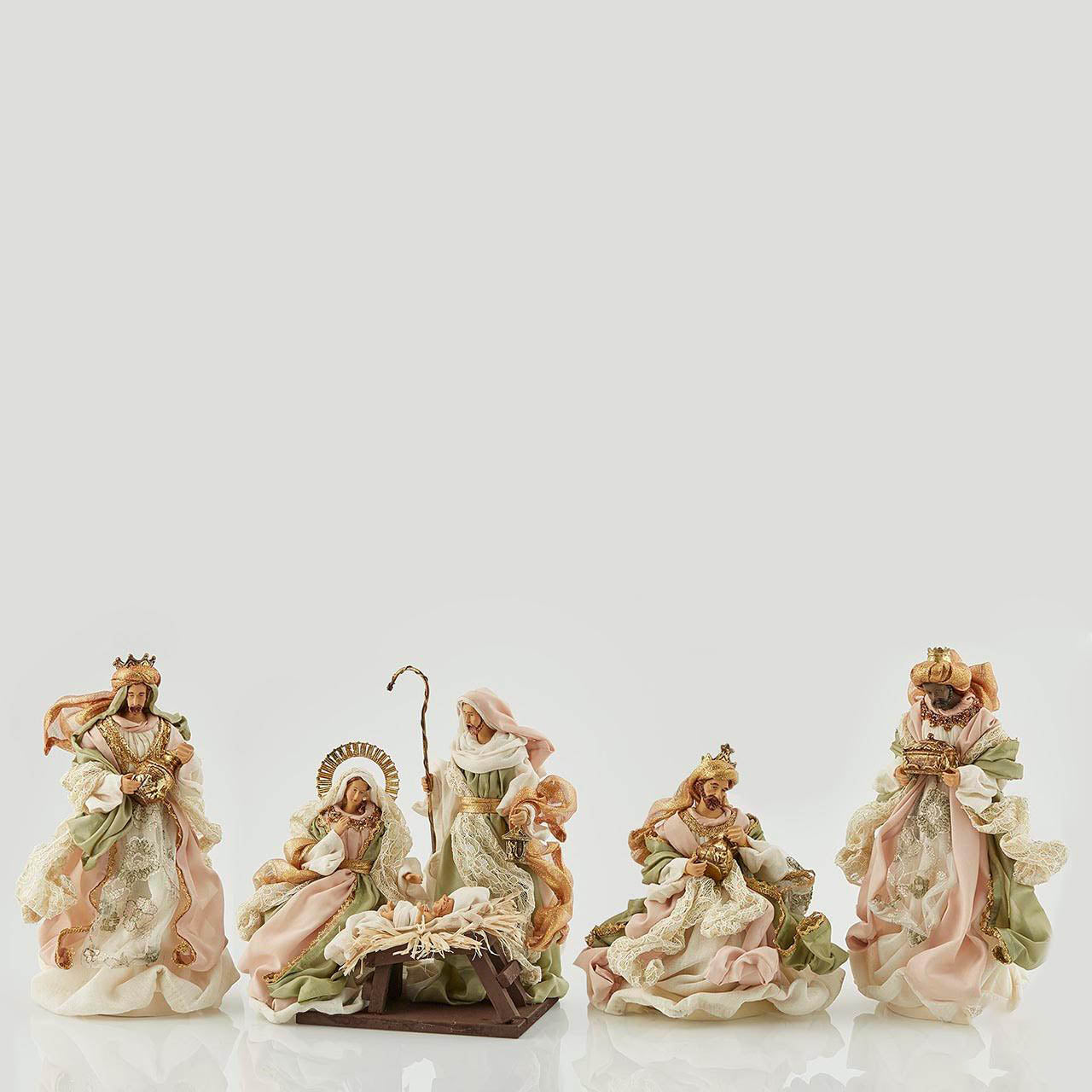 4 STATUINE NATIVITA' 25CM CON RE MAGI