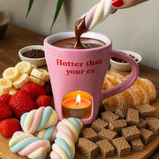 Tazza fondue “Hotter than your ex”, 13x9xH11 cm, rosa