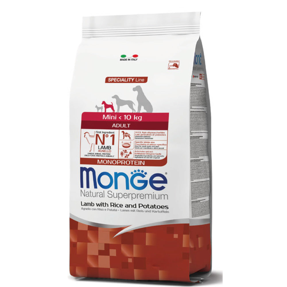 CROCCHETTE PER CANI DI TAGLIA MINI MONOPROTEICO SUPERPREMIUM 2,5KG AGNELLO RISO E PATATE