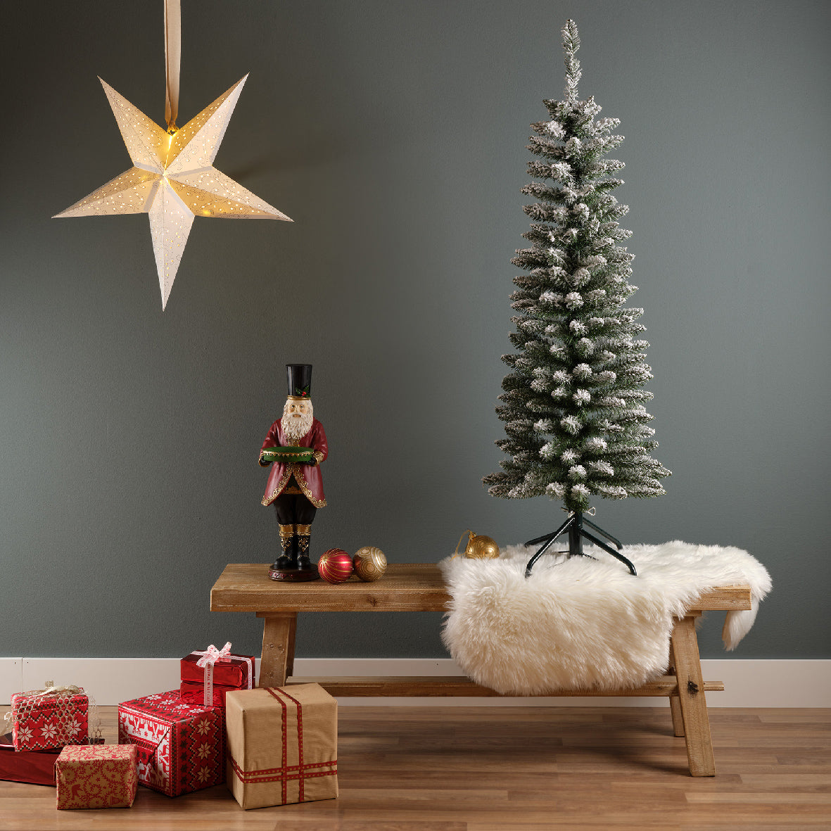 ALBERO DI NATALE SLIM 180CM Ø50 PENCIL INNEVATO