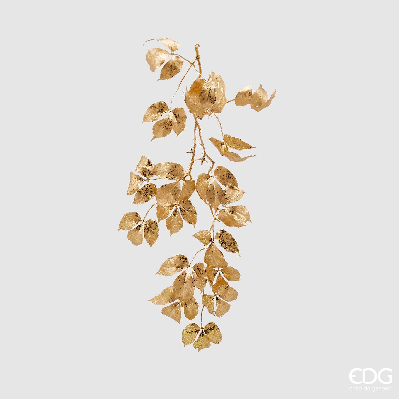 RAMO EDERA CON GLITTER 74CM COLORE ORO