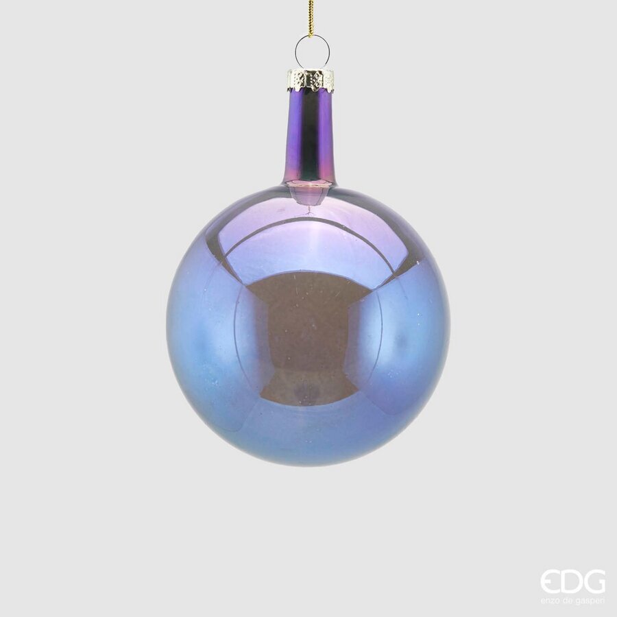 PALLINA NECK BLU/VIOLA IN VETRO 8CM