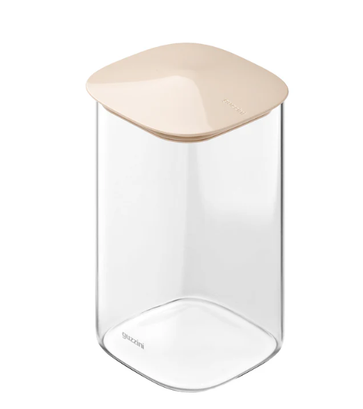 Pot beige de 1400 ml avec couvercle