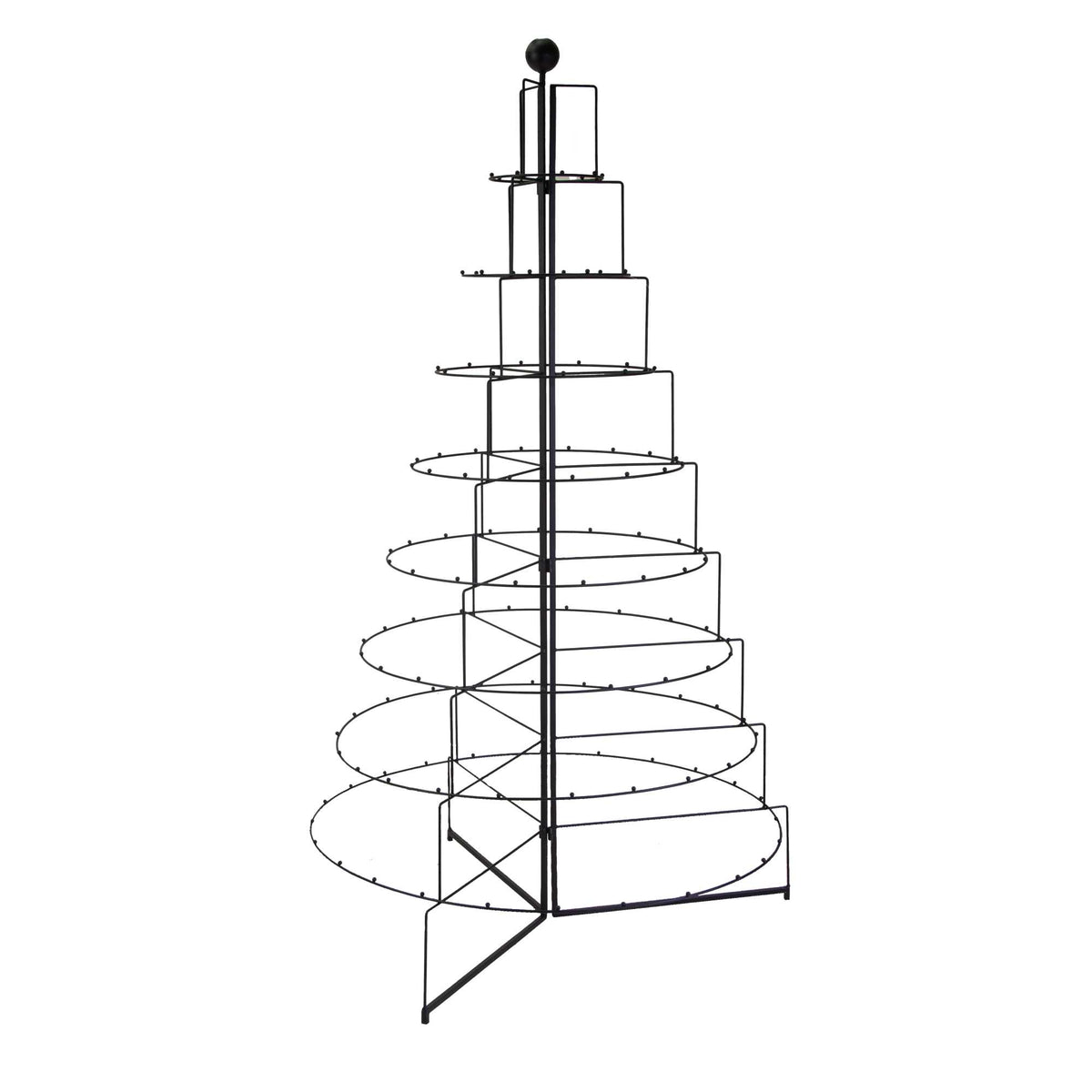 Albero espositore metallo pieghevole 90x160x88cm nero Peraga Christmas