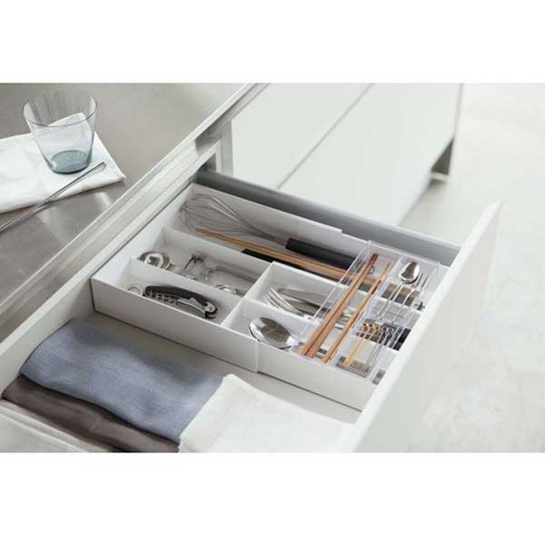 ORGANIZER PER CASSETTI ESTENSIBILE BIANCO 25X24.6-45X5.7 CM