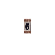 NUMERO DIPINTO 6 IN MATERIALE CERAMICO