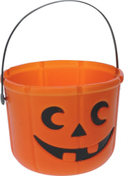 Secchio a forma di zucca, diametro 18 cm, altezza 14 cm, colore arancione