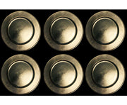 6 SOTTOPIATTI CIRCOLARI EFFETTO ANTICO ORO 33CM