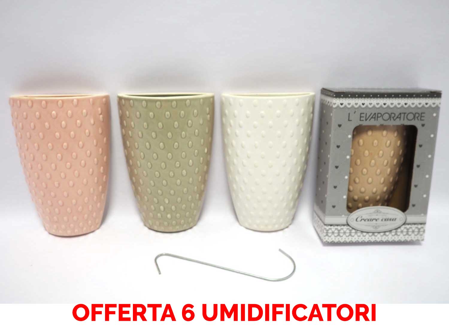 OFFERTA 6 UMIDIFICATORI IN CERAMICA CON GOCCE PER TERMOSIFONI