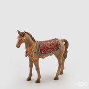 CAVALLO MARRONE CON SELLA 22X21X6,5CM