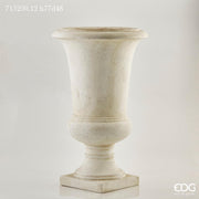 VASO COPPA CON BASE 48X77 CM IN RESINA AVORIO