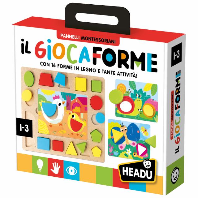 Gioco Educativo Il Giocaforme 16 Forme in Legno 1-3 Anni Headu