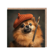Ohh Deer Biglietto di auguri "Artist Pomeranian" (157 x 157 x 1,5 mm), kraft/multicolore