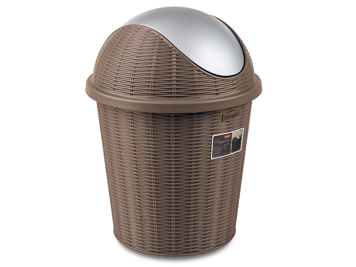PATTUMIERA ELEGANCE CON COPERCHIO BASCULANTE 10 L TORTORA