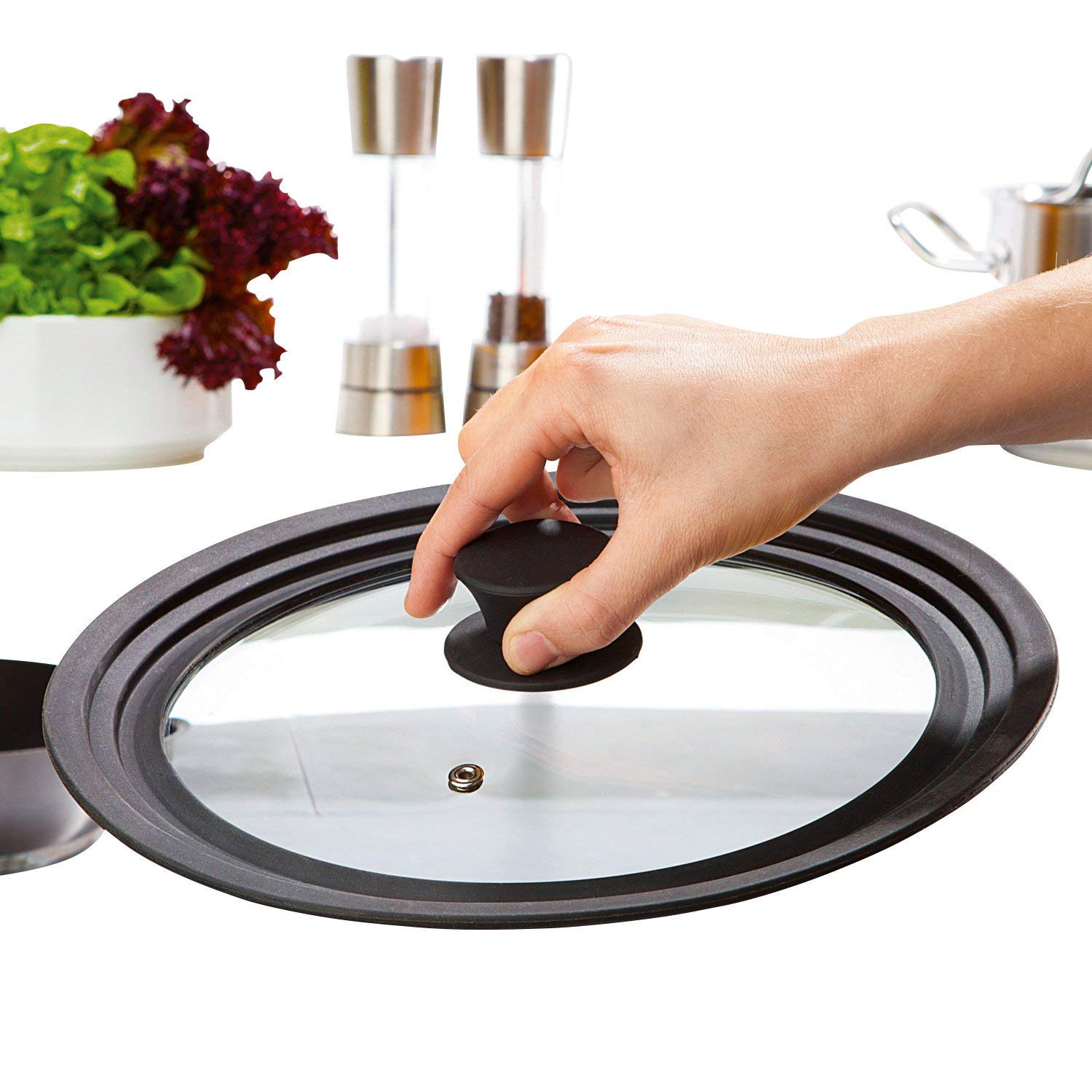 SET 2 COPERCHI UNIVERSALI CULINARIO IN VETRO Ø 16/18/20 CM/ 24/26/28CM