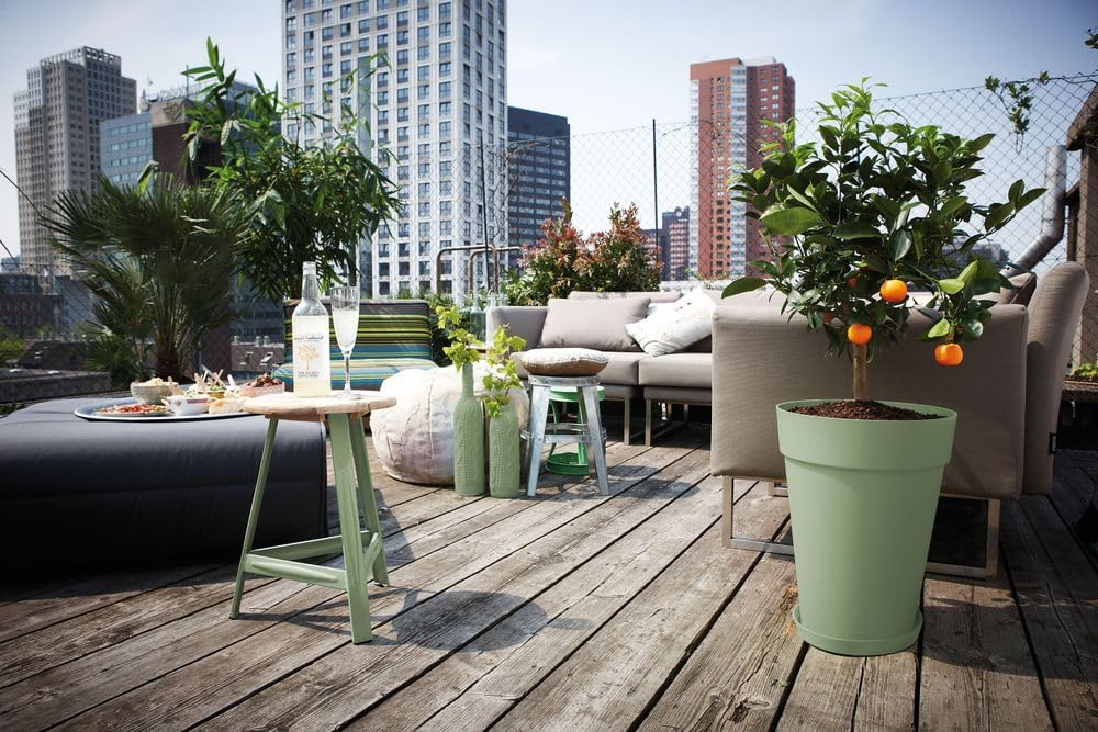 VASO LOFT URBAN ROUND HIGH 35CM PISTACHE GREEN