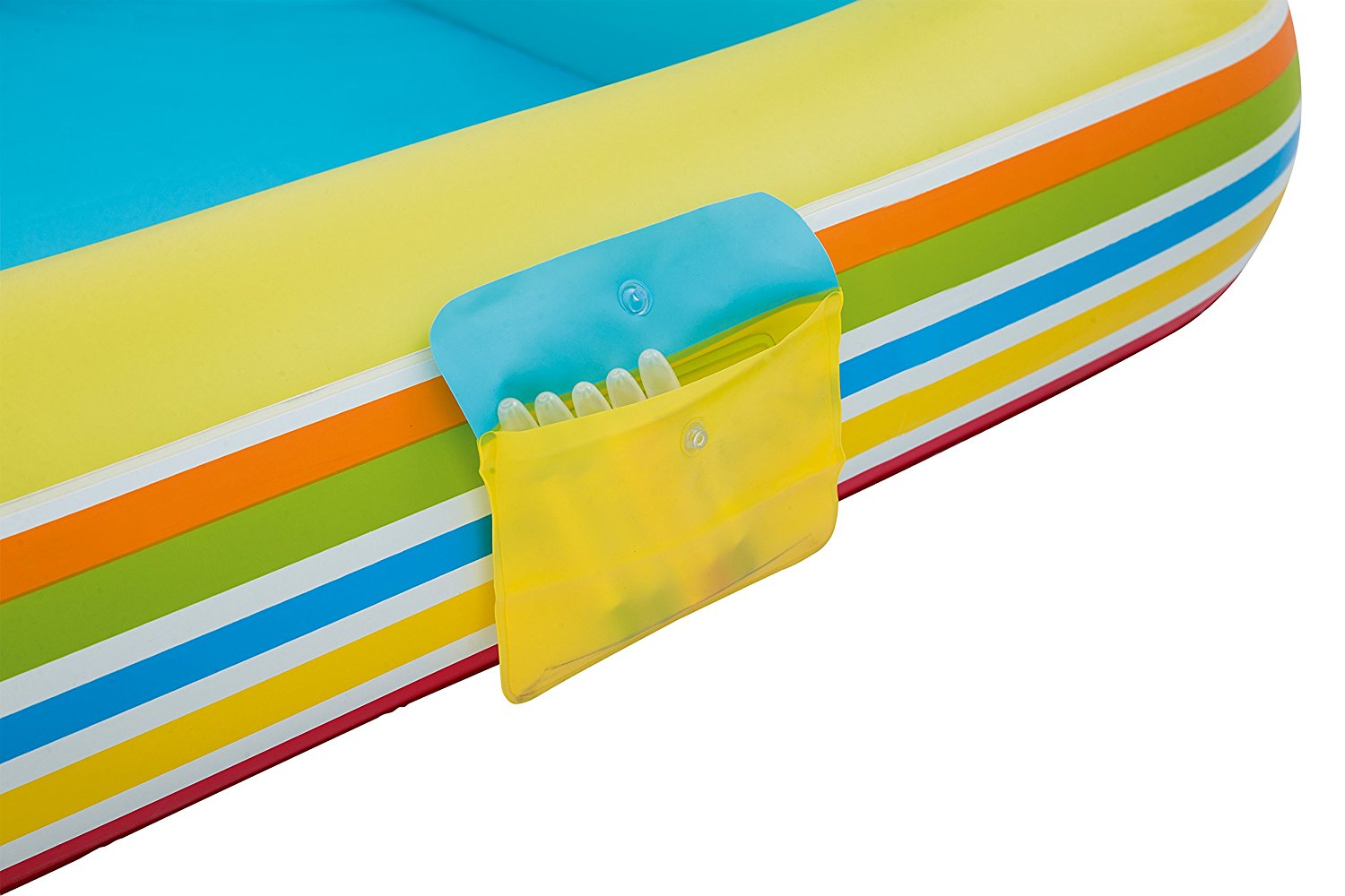 PISCINA SCUOLA GONFIABILE 132X132X81 CON SPRUZZO E PASTELLI