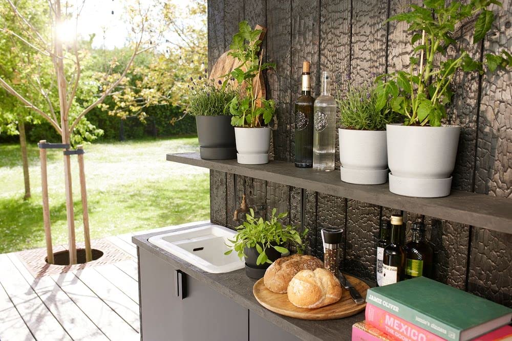 VASO GREENVILLE ROUND 18CM LIVING CONCRETE