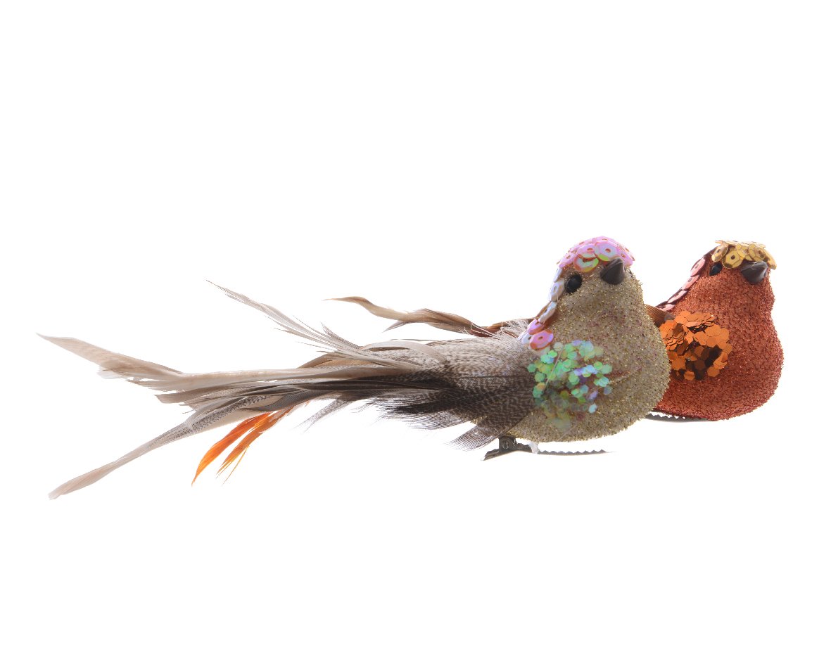 OFFERTA 3 DECORAZIONI NATALIZIE APPENDIBILI A FORMA DI UCCELLINO 18CM