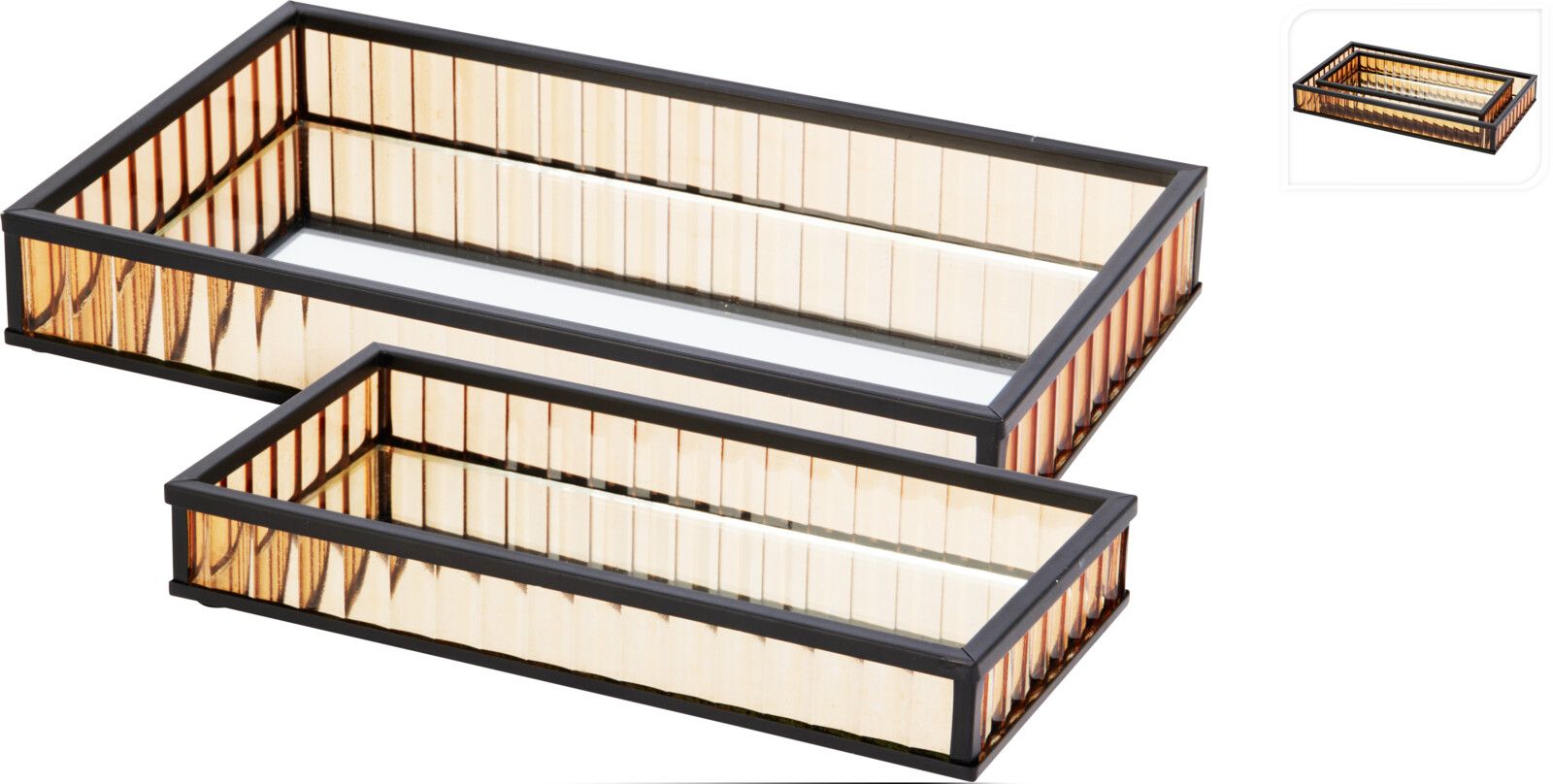 Vassoio grande Decorativo in Legno - Marrone 24x14cm
