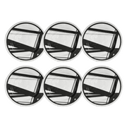 6 PIATTI PIANI OPTICAL Ø 28 CM BIANCO E NERO