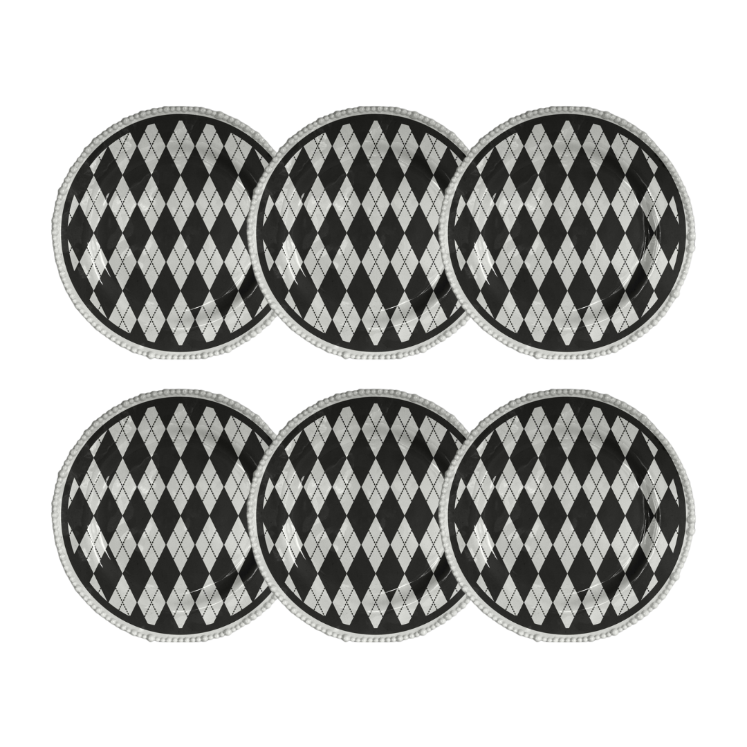 6 PIATTI FRUTTA BIANCO E NERO OPTICAL