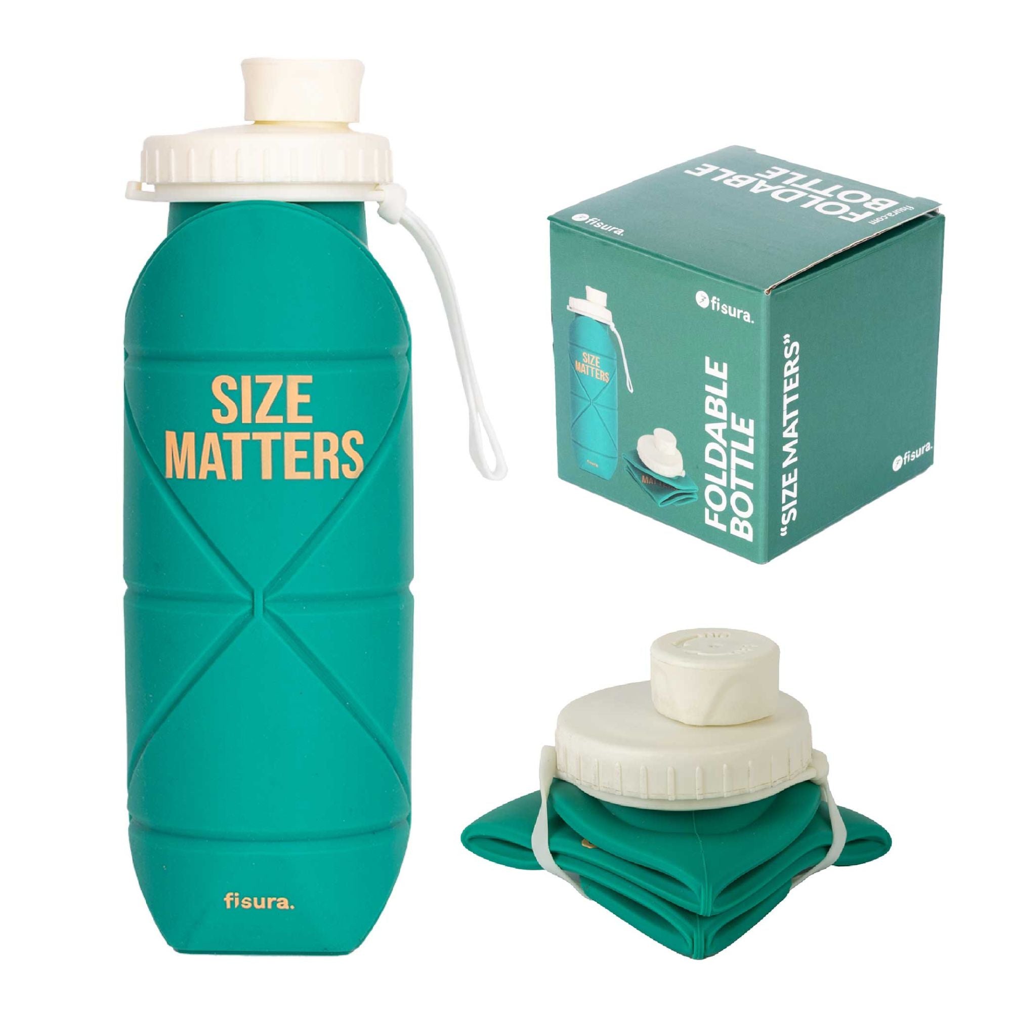 Fisura Borraccia pieghevole in silicone “Size Matters”, 22,5xD7 cm
