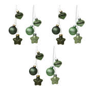 OFFERTA 6 DECORAZIONI DA APPENDERE ASSORTITA H.11.50 VERDE