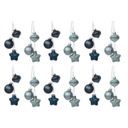 OFFERTA 12 DECORAZIONI DA APPENDERE ASSORTITA H.11.50 BLU