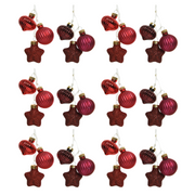 OFFERTA 12 DECORAZIONI DA APPENDERE ASSORTITA H.11.50 ROSSO NATALE