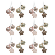 OFFERTA 12 DECORAZIONI DA APPENDERE ASSORTITA H.11.50 ROSA CHIARO