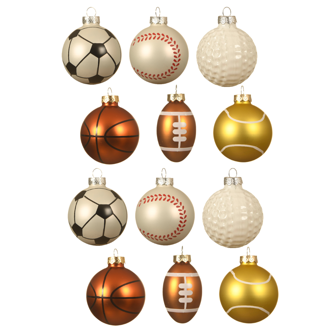 OFFERTA 12 DECORAZIONI PALLA SPORT DA APPENDERE H.7.7 MODELLO ASSORTITO