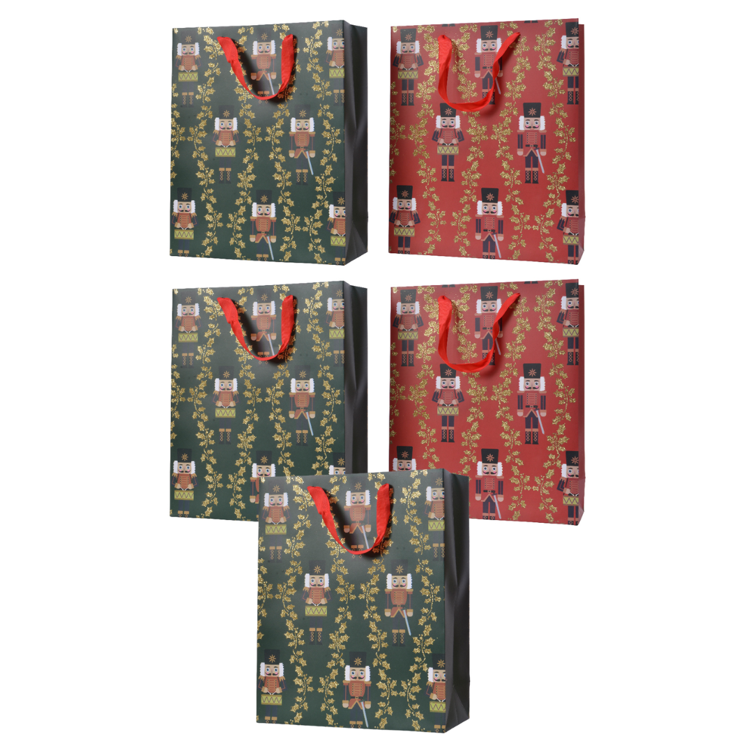OFFERTA 5 BUSTE REGALO SCHIACCIANOCI 10X26X32CM COLORE ASSORTITO