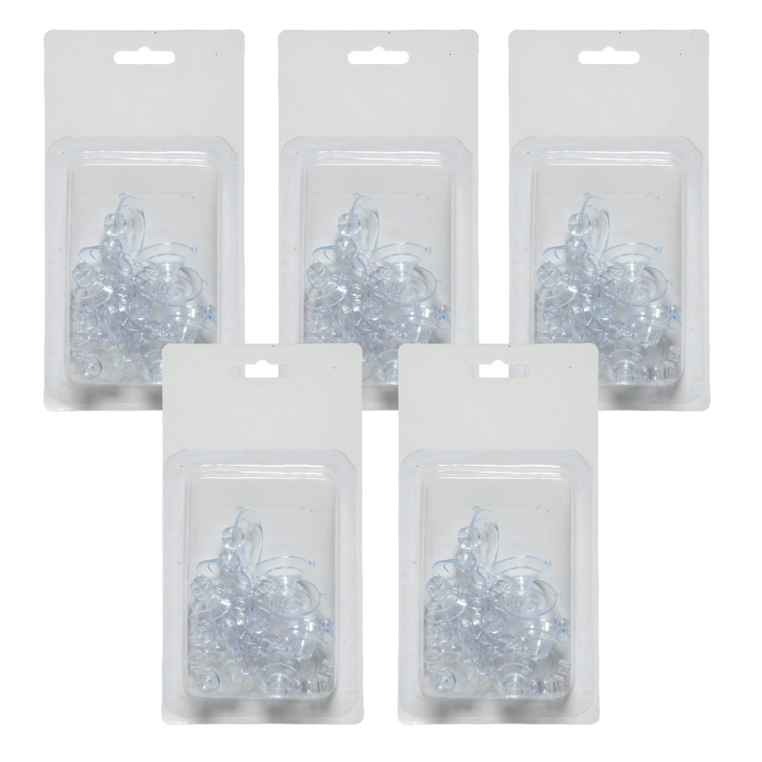 OFFERTA 5 CONFEZIONI 12 VENTOSE TRASPARENTI 3CM PER LUCI DI NATALE