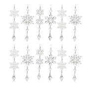 OFFERTA 12 FIOCCHI DI NEVE DA APPENDERE TRASPARENTI MODELLO ASSORTITO