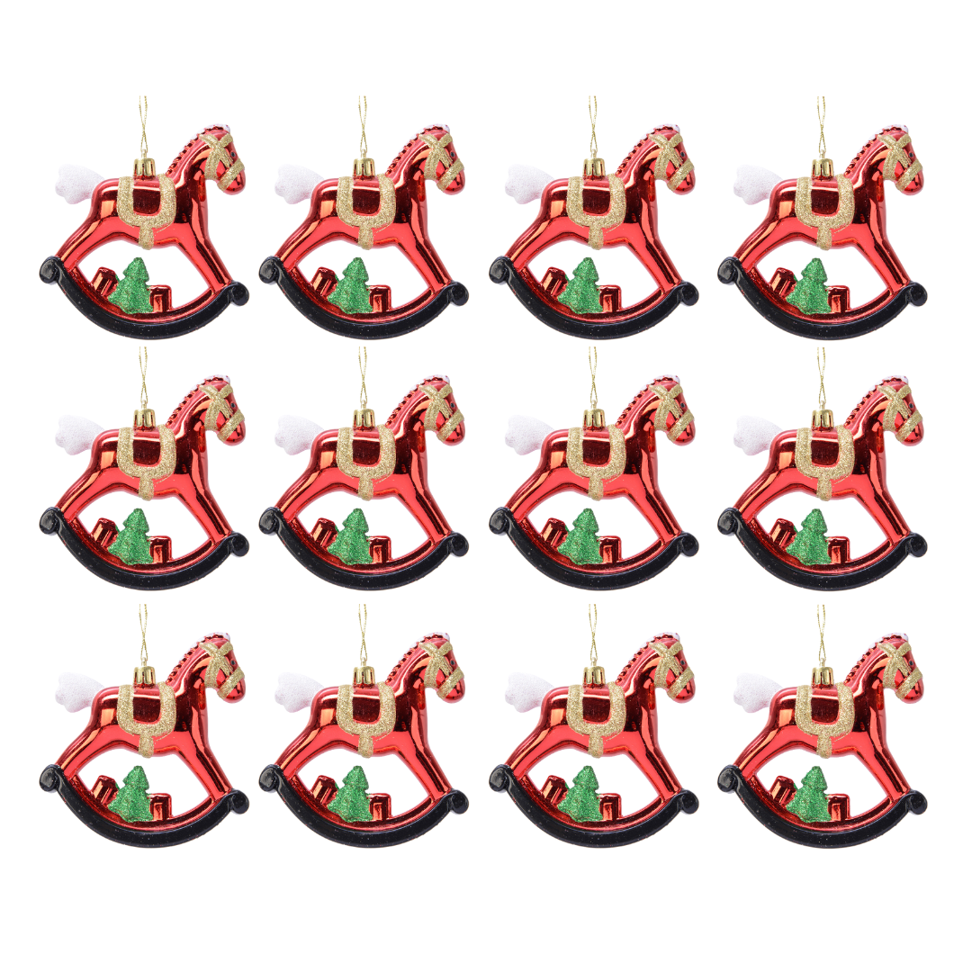 OFFERTA 12 CAVALLI A DONDOLO DA APPENDERE H.10 ROSSO