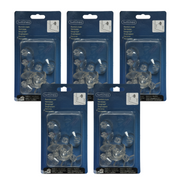 OFFERTA 5 CONFEZIONI 12 VENTOSE TRASPARENTI 3.5X3.5X1.5CM PER LUCI DI NATALE