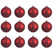 OFFERTA 12 SFERE CON PERLE D.8 CM ROSSO NATALE