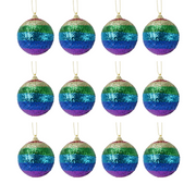 OFFERTA 12 PALLINE DI NATALE D.8CM CON GLITTER MULTICOLORE