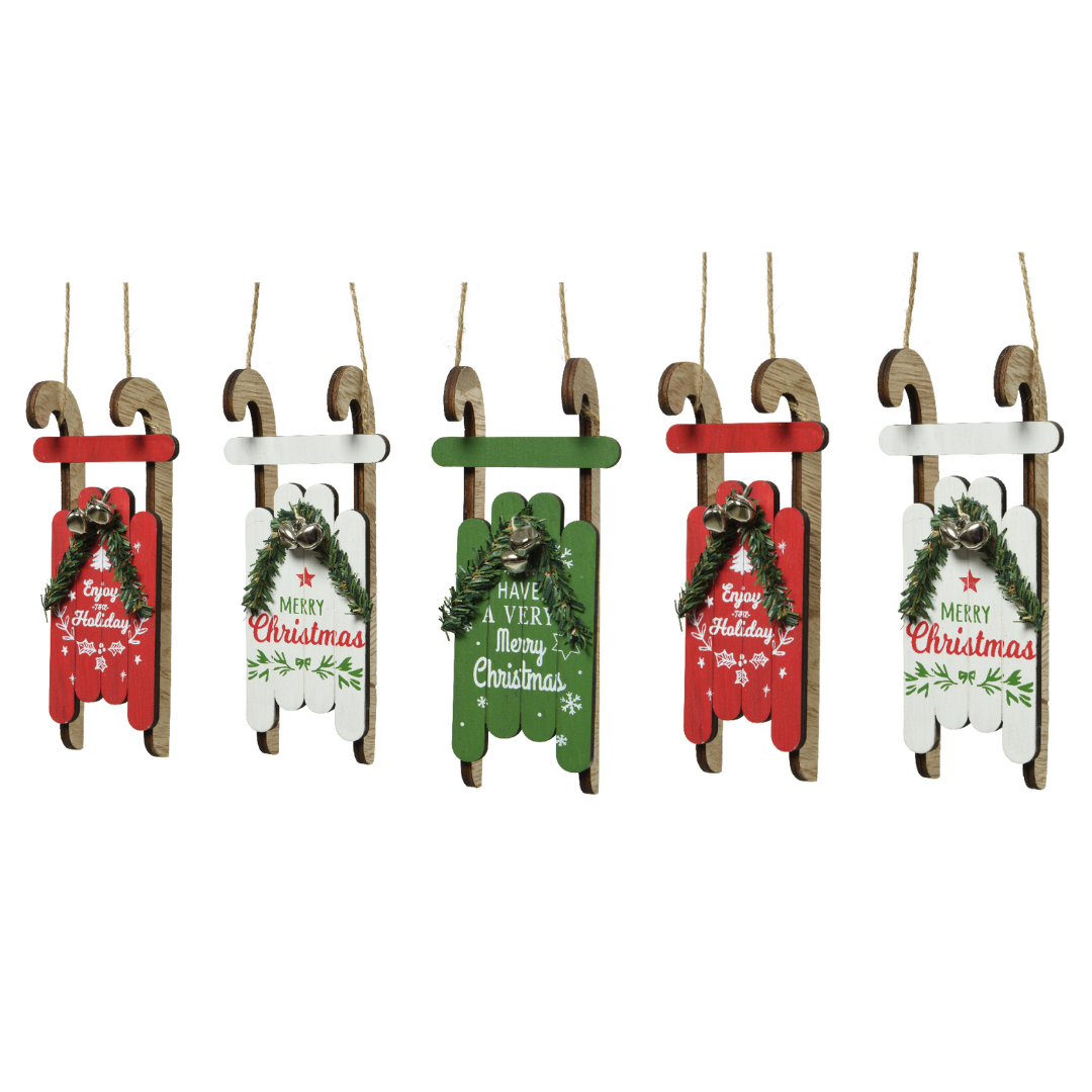 OFFERTA 5 SLITTE DI NATALE APPENDIBILE 16CM COLORE ASSORTITO
