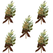 OFFERTA 5 RAMI NATALIZI CON BACCHE H26CM VERDE/ORO