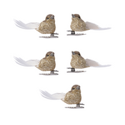 OFFERTA 5 UCCELLINI CON CLIP ORO 2X5X2,5CM MODELLO ASSORTITO